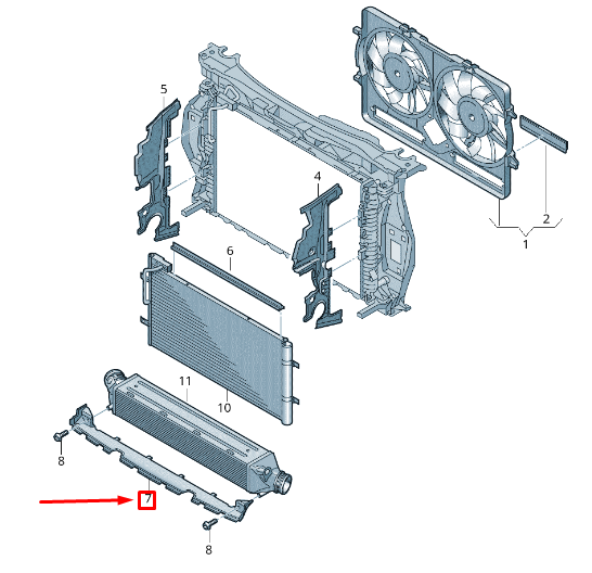 NOUVEAU GUIDE D'AIR DE RADIATEUR MOTEUR INFÉRIEUR AUDI RSQ3 8U 8U0121329A