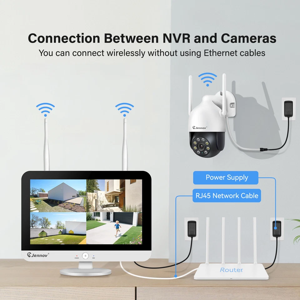 JENNOV 5MP Wireless Home Security Camera System WiFi Outdoor PTZ 1TB 10CH NVR - Image 2 of 4