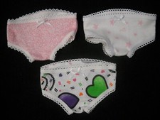 Set of 3 Panties Fits 18 inch Dolls Handmade 1