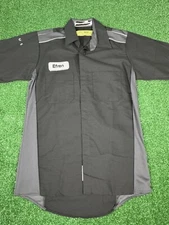 Lexus Mechanic Shirt Mens Black Red Kap Long Sleeve  Button Up Technician. SMALL