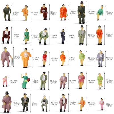 P87S 60pcs All Seated HO Scale 1:87 Painted Figures Passenger Sitting People