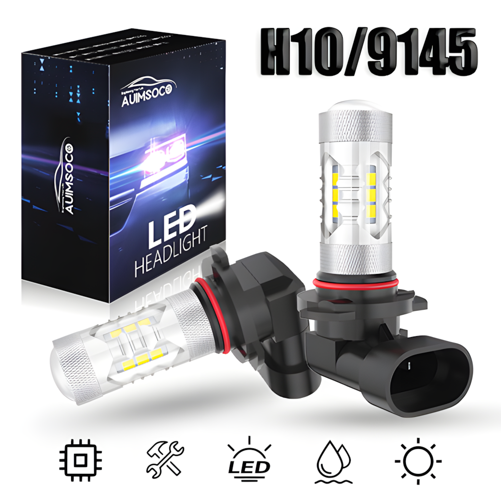 H10 LED Fog Driving Light Bulb Kit 9145 9140 White For GMC Sierra 1500 2003-2006
