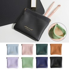 Leather Squeeze Coin Pouch Change Purse Lipstick Earphone Holder Mens Women  