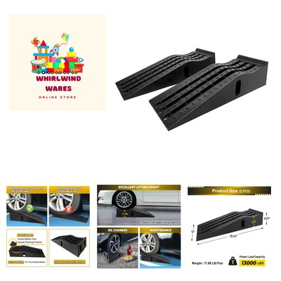 Portable Car Ramps for Oil Changes High Lift, Heavy Duty Plastic Low Profile ...