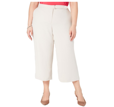 Alfani Womens Beige Culotte Comfort Waist Wide Leg Cropped Pants 16P NEW