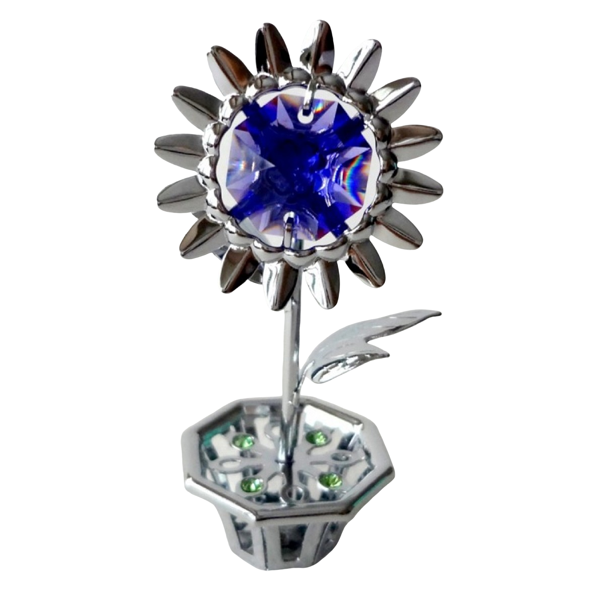 Crystocraft Flower Daisy Crystal Ornament With Bohemian Crystals Gift Boxed