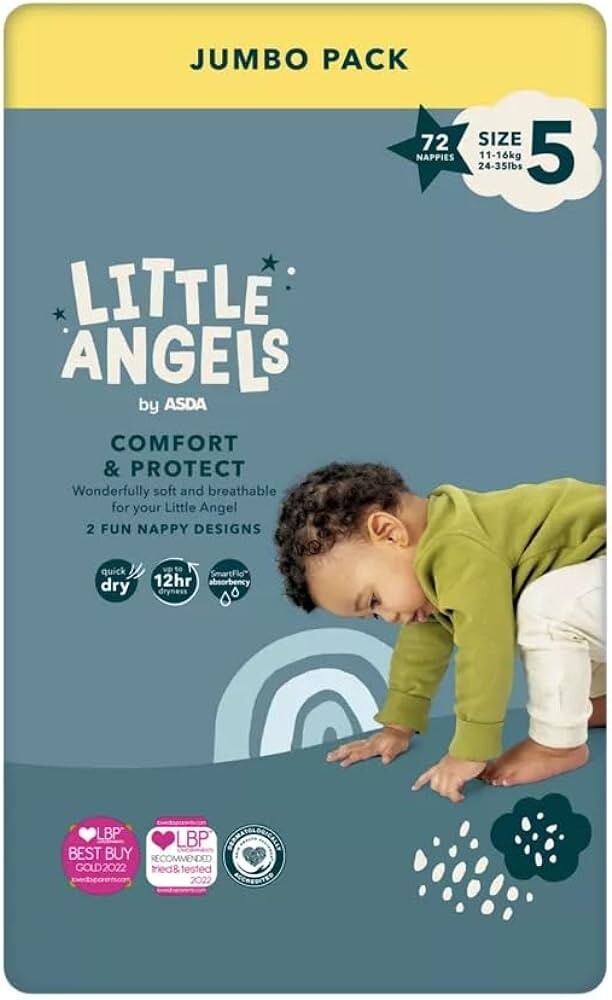 LITTLE ANGELS by ASDA Size Comfort Protect Jumbo Pack 72