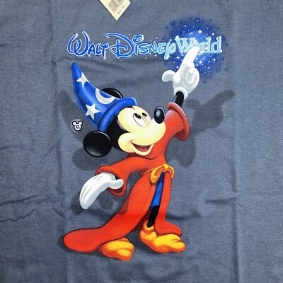 Vintage Walt Disney World Mickey Mouse Wizard Fantasia Shirt Size
