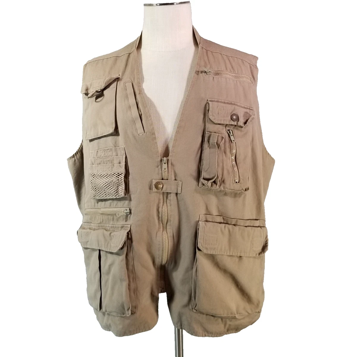 Gilet De Pêche Field & Stream – Homme – Taille L – Marron – 8 Poches