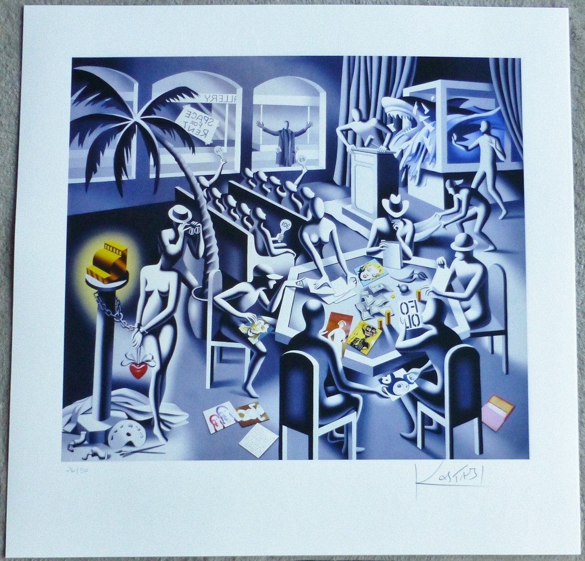 貴重マーク・コスタビMARK KOSTABI 1988年BAPTISM 油絵 貴重一点物マークコスタビMARK KOSTABI 油絵BAPTISM1988 - メルカリ