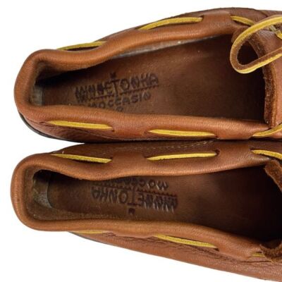 Minnetonka Moccasin Brown Leather Loafers Size See Pics For  display picture 1