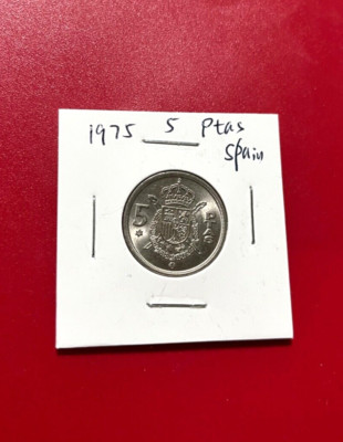 1975 5 PTAS SPAIN COIN - NICE WORLD COIN !!! 