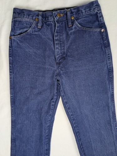 Wranglers Cowboy Cut High Rise Dark Denim Straight Leg Long 28x35 - Picture 3 of 15