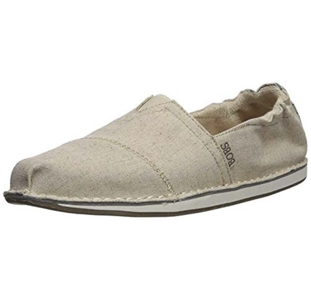 Skechers BOBS Womens Espadrilles Slip On Linen Shoes Beige Size