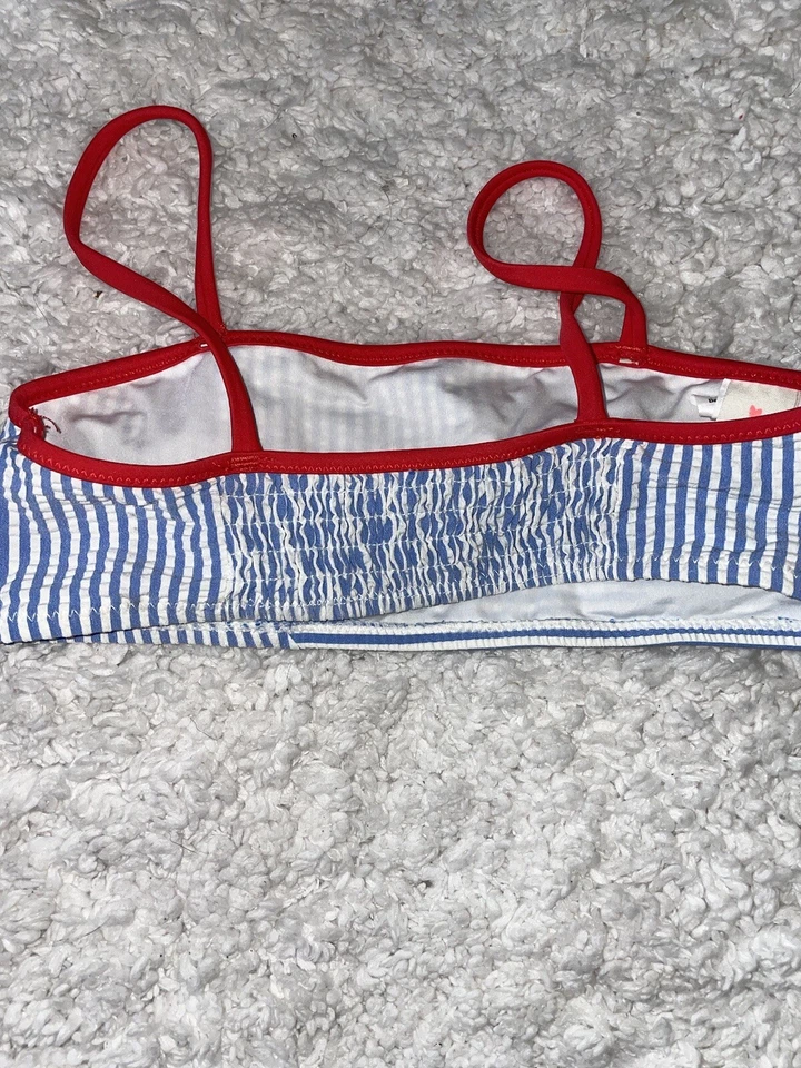 Crewcuts Girls Sz. 8 Blue Seersucker Style Bikini Top. Cute - Image 4 of 4
