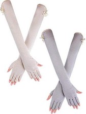 Chuangdi 2 Pairs Women UV Sun Protection Driving Gloves Touchscreen Color Set 2