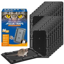 LULUCATCH Mouse Traps 16 Pack Indoor Pest Control Non-Toxic Glue Traps