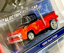 SC413 Auto World 4Gear 1956 Ford F100 Pickup truck (Red) Flame HO Scale Slot Car