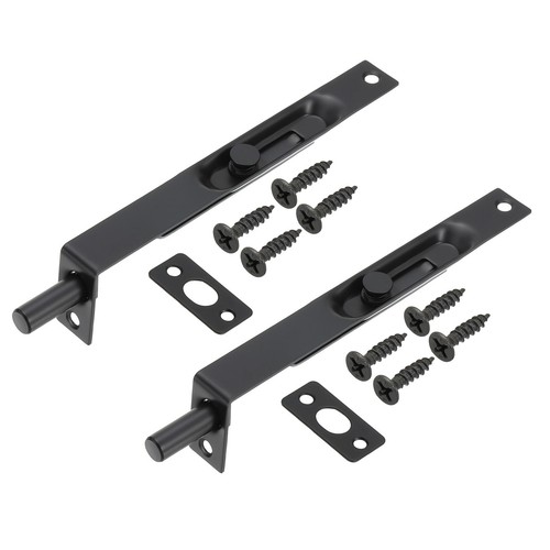 Pestillo de cerradura deslizante oculto para puerta con perno empotrado negro 2 piezas 6"x0,71"