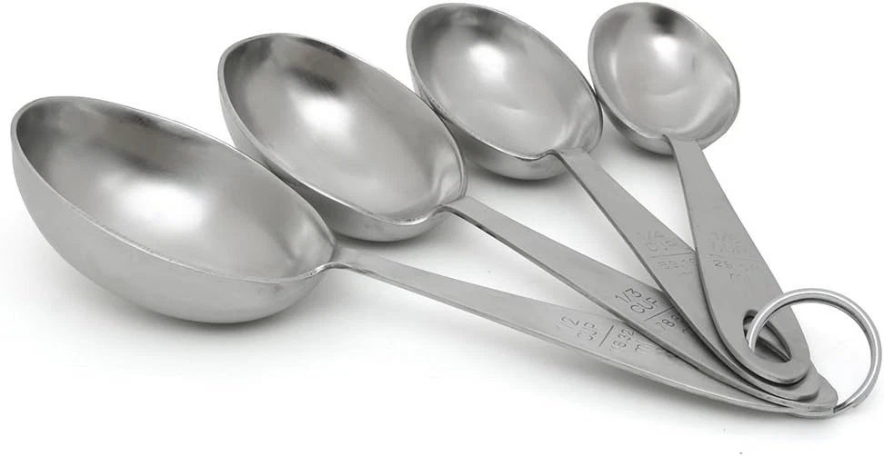 4-Piece Stainless Steel Measuring Scoop Set Silver 9 inches long
