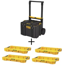 TOUGHSYSTEM 2.0 24 In. Mobile Tool Box and (5) TOUGHSYSTEM 2.0 Shallow Tool Tray