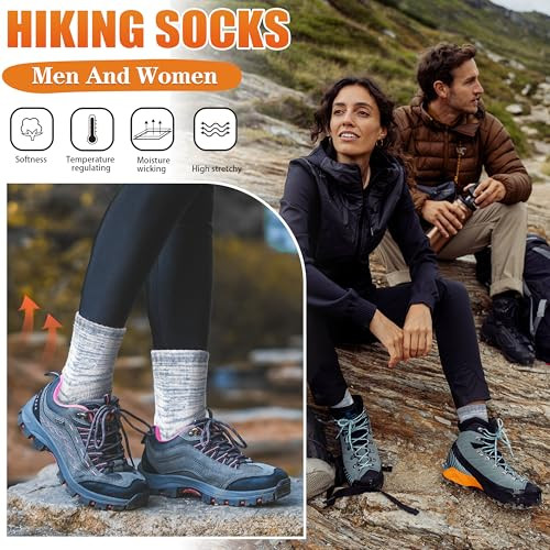 Merino Wool Thermal Warm Socks Thick Winter Large Yellow/Grey/Black/Light Red image 4