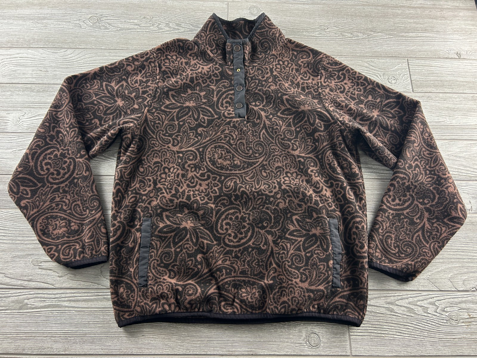 Cinch Snap Printed Fleece Pullover Womens XL Paisley Western Ranch Riding