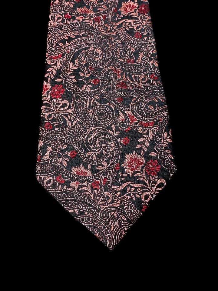 Corbata Paul Smith Paisley Jacquard Floral Seda Lujo Multicolor Hecha en Inglaterra 61 pulgadas Foto 4 de 4