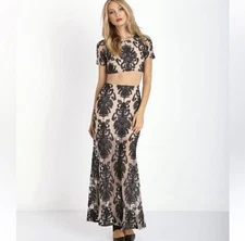 For Love and Lemons FL&L Ethereal Set Maxi Top & Skirt Size Small EUC