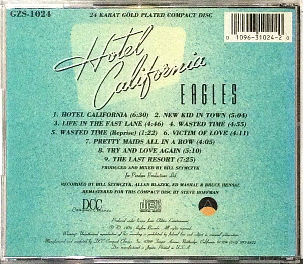 Hotel California by Eagles (CD, Sep-1992, DCC Compact Classics