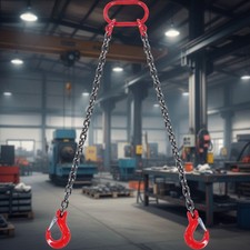 Chain Sling with 2 Leg Grab Hooks  5/16 Inch x 5 FT