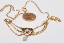 Rotgold Kette  Collier Anhänger Voll Edel Opal  585 Gold Neu wertig