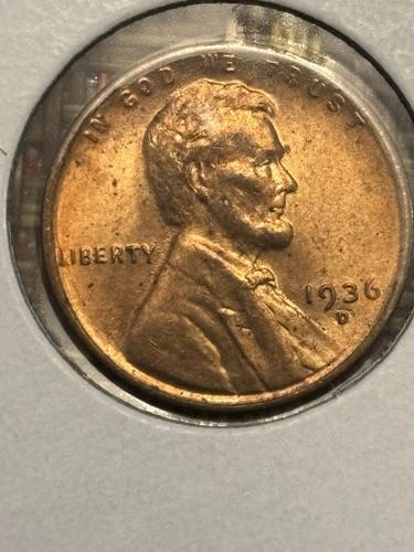 1936-D Lincoln Wheat Cent Beautiful Uncirculated + Red Brown UNC Coin HIGH GRADE