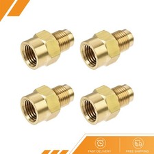 4 x Brass Pipe Fitting 1/2"-20UNF Flare Male to 1/4NPT Female Thread