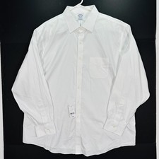 Brooks Brothers Dress Shirt Mens 18-35 White Regent Fit Non Iron Stretch NWT 98