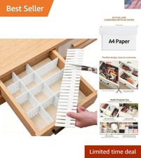 Adjustable Drawer Dividers, Cut-to-Fit DIY Organizers, White,16 Pack For Ti...