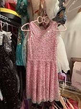 Little Girls Pink Ashley Lauren Sleeveless Sequin Cocktail Dress
