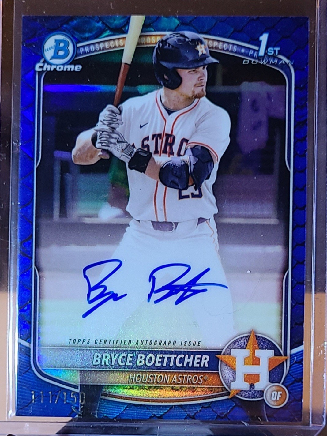 2025 Bowman Chrome #CPA-BB Bryce Boettcher 1st Blue Reptilian Auto /150