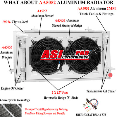 3 Row Aluminum Radiator+Shroud Fan Fit 1987-98 Land Rover Range Rover Discovery