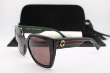NEW GUCCI GG 1300S 002 M HAVANA RED GREEN GOLD AUTHENTIC SUNGLASSES 55-19