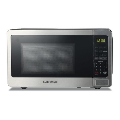 Microwave Oven 0.7 Cu. Ft 700 Watt LED Display Stainless Steel Farberware Power