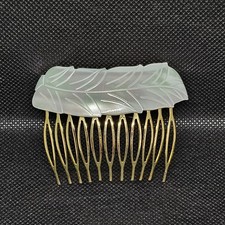 Carved White MOP Mother of Pearl Shell Hair Comb Leaf NEW