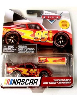Disney Pixar Lightning McQueen NASCAR Diecast Racecar Red Yellow 2024