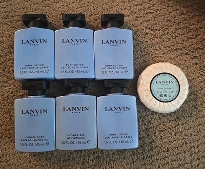 LANVIN Paris 7 Pc Gift Set Toiletries Conditioner Soap Lotion Shower Gel