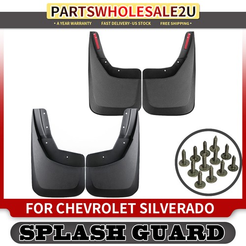 Splash Guards Mud Flap RH&LH Molded 4pcs for Chevy Silverado 1500 2500