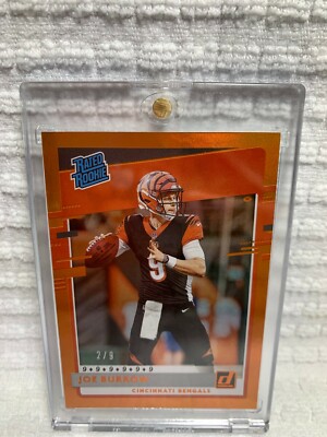 2020 Donruss Rated Rookie Joe Burrow Orange Jersey Card Number #301 2/9 INVEST! | eBay