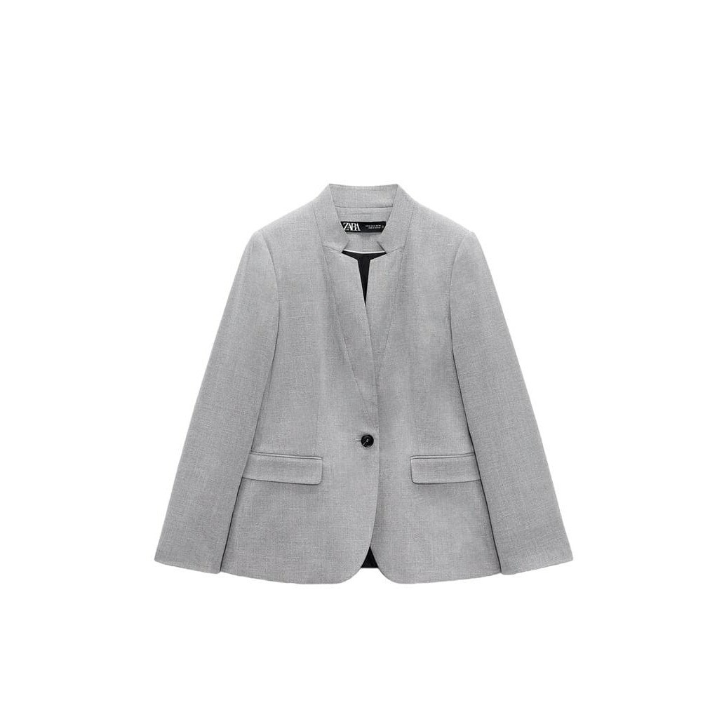 【大きめサイズ】ZARA BASIC セットアップ グレー ノーカラー40サイズ m61579349818_1.jpg?1727228870