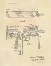 MAC-10 Uzi  US Patent Art Print - MAC 10 Antique Automatic Vintage Gun - 707