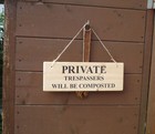 Trespassers Will Be Composted Personalised Garden Shed Sign Name Plaque Outdoor