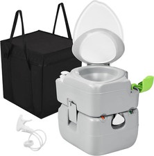 Portable Toilet Camping Porta Potty 5.8 Gallon with Diagonal Deepened and Enlarg